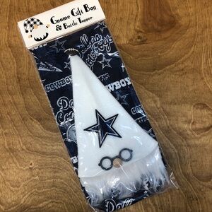 Gnome Gift Bag Bottle Topper Dallas Cowboys Glasses NFL Football Sports Wine